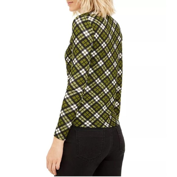 🎁 MICHAEL Michael Kors Plaid Long-Sleeve Top - Picture 2 of 6